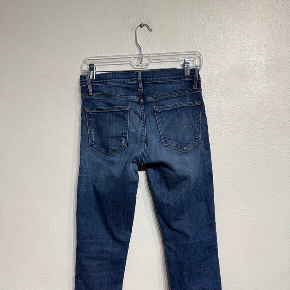 FRAME Blue Le Skinny de Jeanne Distressed Jeans Sz 26 - Picture 9 of 13